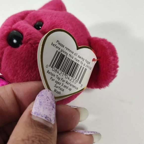 Vintage Ty Valentina Bear 1999 Stuffed Animal Plush Heart with Hang Tag - Picture 6 of 8